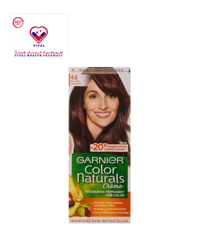 Garnier Color Naturals Nourishing Permanent Hair Dye Cream with Shea Butter, Avocado & Olive Oils Burgundy 4.6