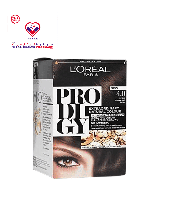 L'Oreal Prodigy Permanent Oil Hair Color Sepia Brown 4.0 - ammonia free