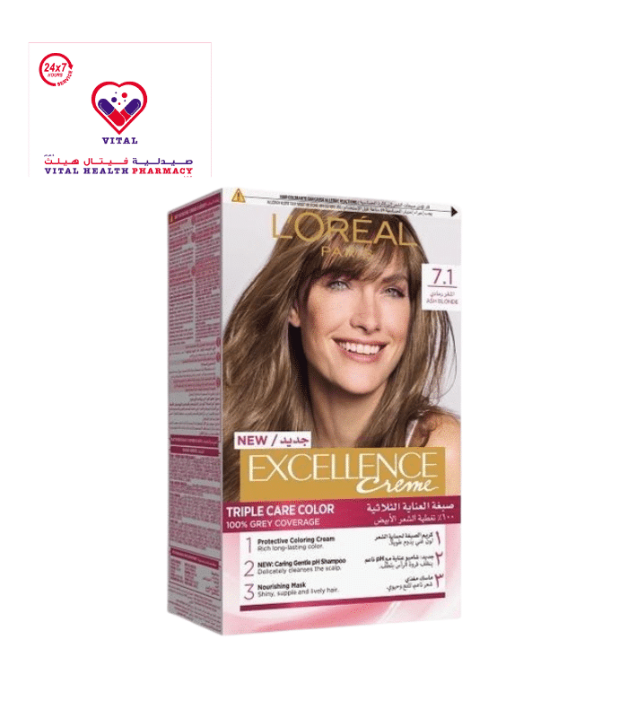 L'Oreal Excellence Triple Care Hair Color Cream Ash Blonde 7.1