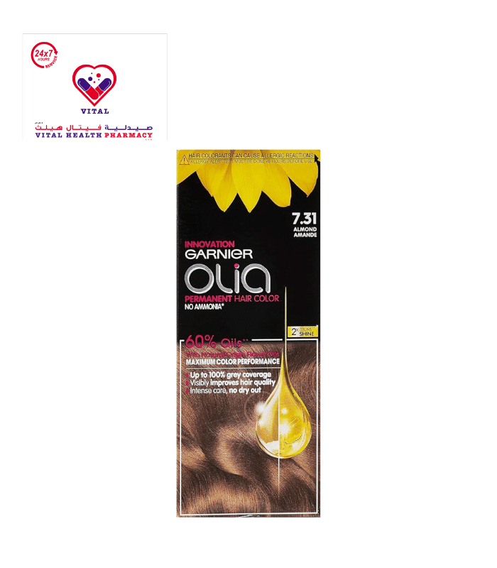 Garnier Olia Permanent Hair Color with Natural Flower Oils Almond 7.31 - ammonia free