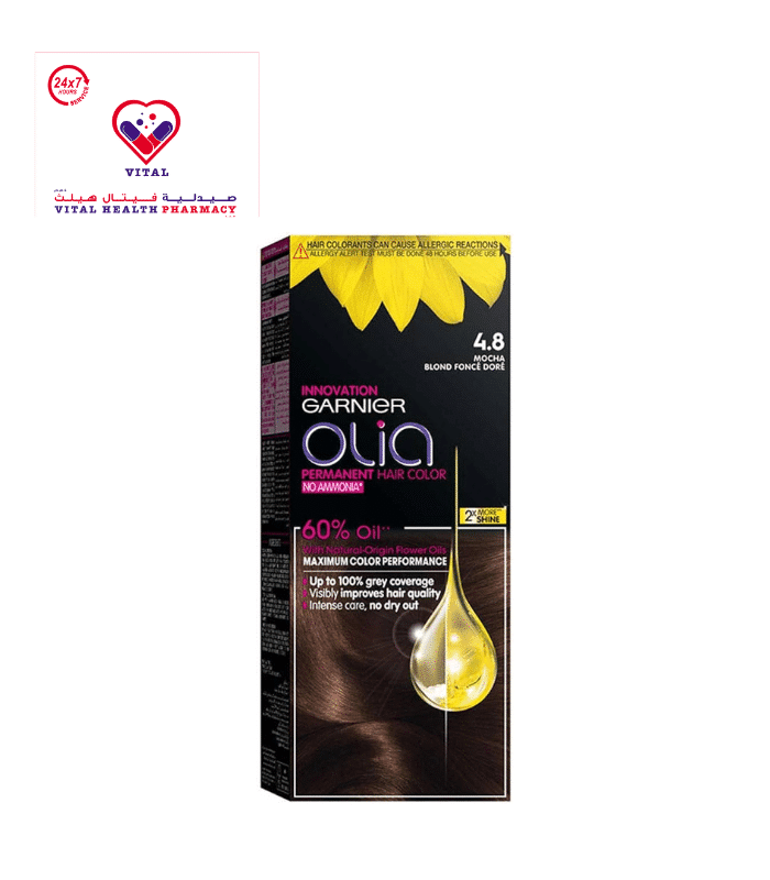 Garnier Olia Permanent Hair Color with Natural Flower Oils Mocha 4.8 - ammonia free
