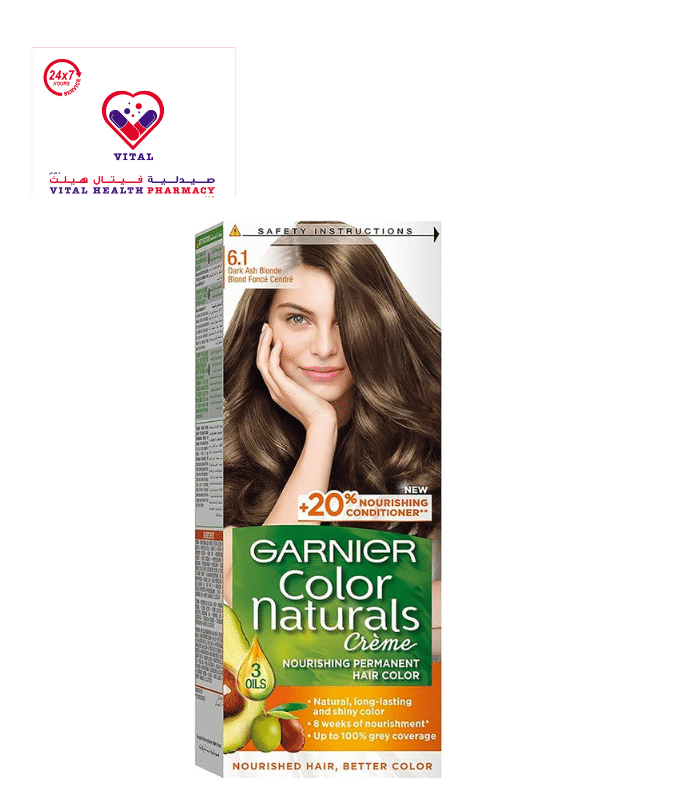 Garnier Color Naturals Nourishing Permanent Hair Dye Cream with Shea Butter, Avocado & Olive Oils Dark Blonde 6