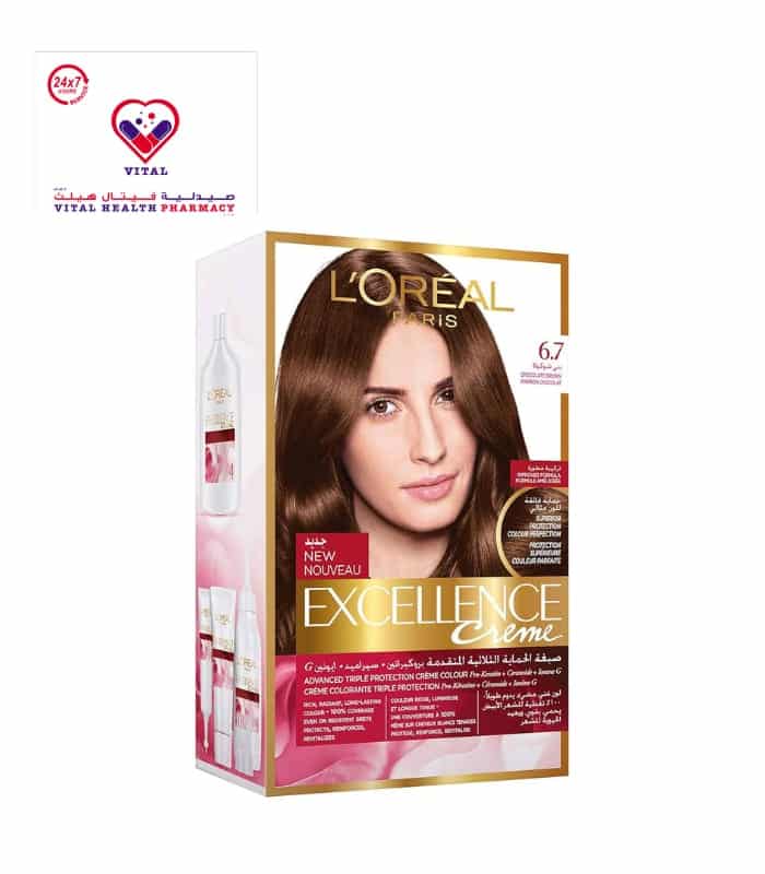 L'Oreal Excellence Triple Care Hair Color Cream Chocolate Brown 6.7