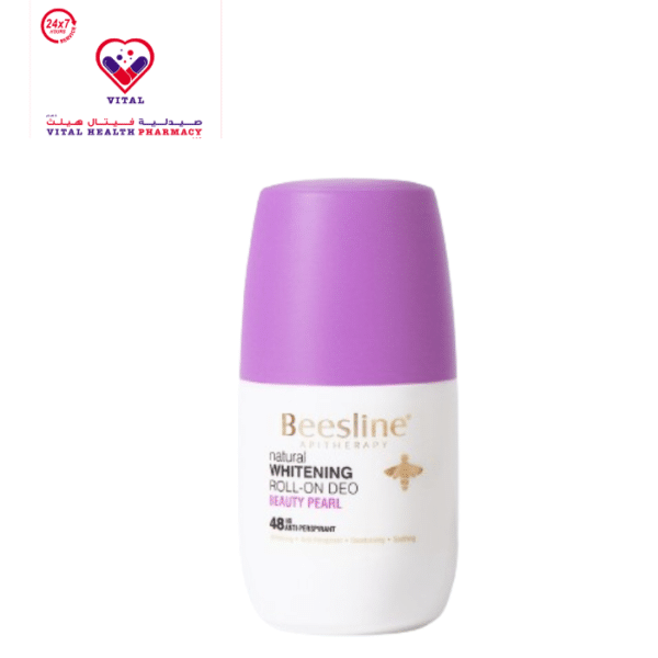 Beesline 48H Whitening & Antiperspirant Roll-On Deodorant Beauty Pearl Scent for Sensitive Skin - parabens free, alcohol free, hydroquinone free