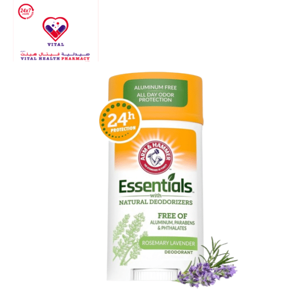 Arm & Hammer Essentials 24H Deodorant Stick Rosemary & Lavender Scent - aluminum free, parabens free, phthalates free