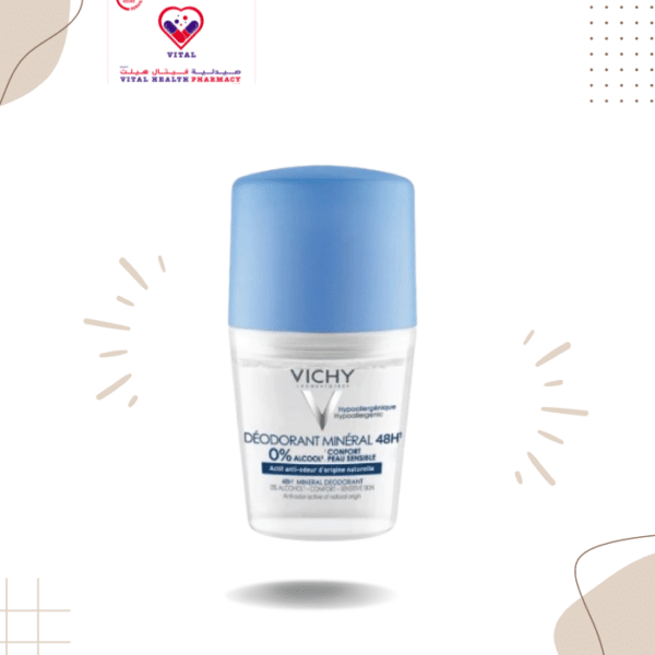 Vichy Hypoallergenic Mineral Roll-On Deodorant for Sensitive Skin - alcohol free