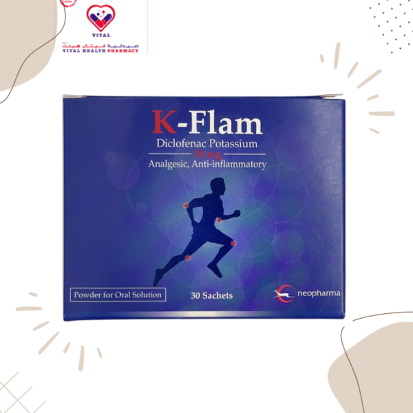 K Flam 50mg/500mg Tablet is a pain-relieving medicine. It is used to reduce pain and inflammation in conditions like rheumatoid arthritis, ankylosing spondylitis, and osteoarthritis