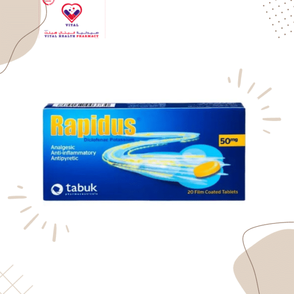 Rapidus belongs to a class of medicines called Nonsteroidal Anti-inflammatory Drugs . It helps reduce fever, decrease pain, and prevent blood clotting. NSAIDs also reduce inflammation in the body when used in higher doses. Take with or right after a meal.