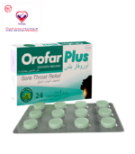Orofar Plus is a pack of 24 medicated lozenges for sore throat relief. The active ingredient, Chlorhexidine Digluconate, kills viruses and bacteria in 20 seconds providing a long-lasting effect for up to 12 hours.