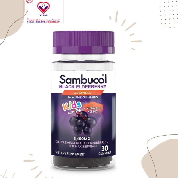 Sambucol for kids contain Vitamin C, required by the body for the normal functioning of the immune system. Black elderberries contain naturally occurring flavonoids.