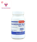 Magnesium sulfate is used for short-term relief of constipation. It is also used as a soaking solution to relieve minor sprains, bruises, muscle aches or discomfort, joint stiffness or soreness, and tired feet. This medicine is a laxative and soaking solution.