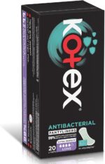 Kotex Antibacterial Panty Liners are your trusted companions for odor control and protection against bacterial growth. These Long Panty Liners for women are your everyday ally for ultimate hygiene and bacterial protection. They act as a powerful shield that offers 99% protection against bacterial growth, ensuring you feel fresh, confident, and odor-free all day long. The excellent absorption capacity of these panty liners provides you with additional peace of mind. These long liners provide double the absorption capacity of regular liners, giving you ultimate freshness and dryness that lasts all day. Made with quality materials, these panty liners offer extra hygiene and protection.