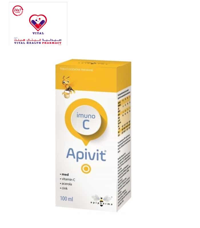 Apivit Imuno C Liquid Supplement with Honey, Acerola, Vitamin C & Zinc 100 ML