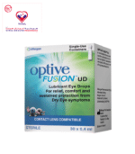 Optive Fusion Lubricant Eye Drops hydrates and protects dry eyes. Compatible with contact lenses. May be used as a protectant against further irritation.