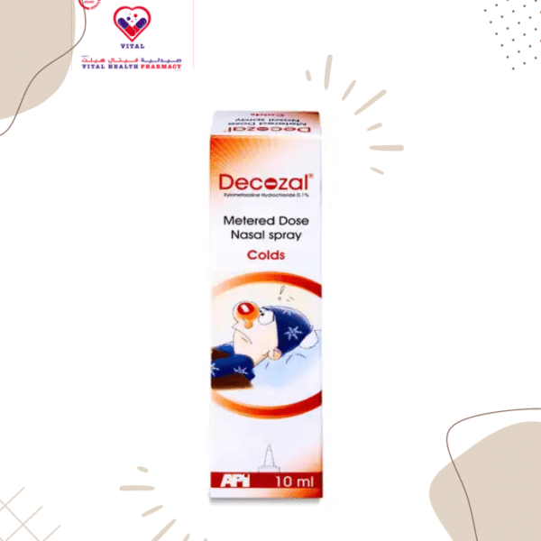 Decozal 0.1% Xylometazoline HCL Nasal Spray for Colds 10 ml