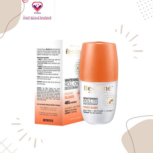 Beesline 48H Antiperspirant & Whitening Roll-On Deodorant Pacific Islands with Alum Rock & Bee Propolis 50 ml
