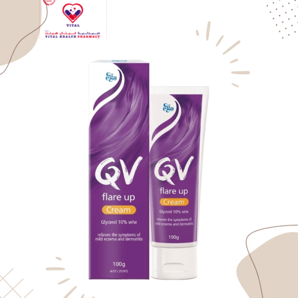 The emollient properties of QV Flare Up Cream is formulated to help reduce the occurrence of symptoms of mild eczema flare ups. Contains Glycerol to help hydrate and increase skin suppleness.