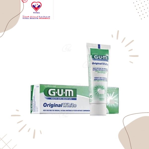 Use GUM Original White toothpaste for naturally white teeth and healthier gums. The improved formula is scientifically proven to effectively remove stains and help prevent their reappearance, while strengthening gums and teeth. It’s perfectly natural for teeth to lose their original white colouring over time.