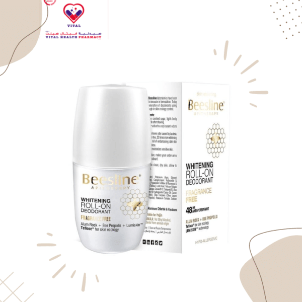 Beesline Whitening Roll-On Deodorant Fragrance Free is an innovative, safe & highly effective 48hr antiperspirant deodorant that works to fight body odour, adsorb moisture & soothe the skin while lightening & evening skin tone for fresh & bright underarms.