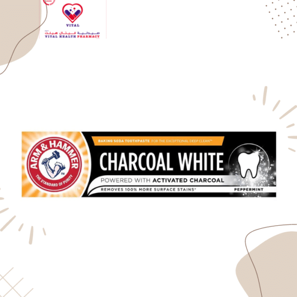 Arm & Hammer Charcoal White gently removes impurities from the tooth’s enamel surface that can cause daily stains, removing 100% more surface stains. While the Active Calcium works to rebuild and restore enamel surface giving you twice the enamel strength compared to your regular toothpaste.