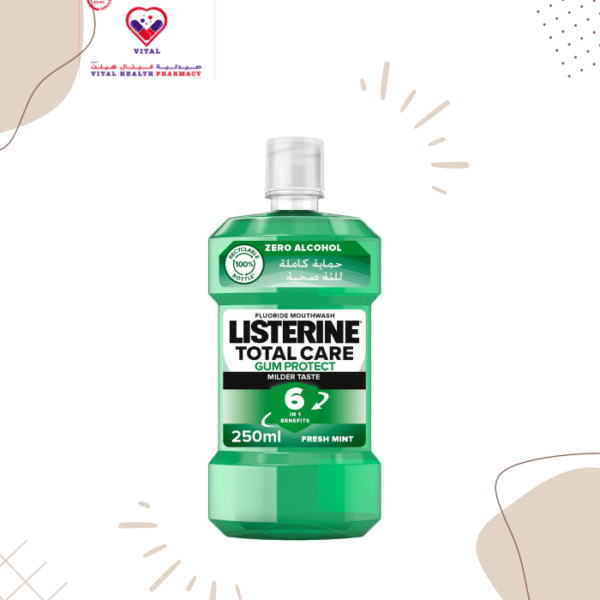 Listerine Total Care Gum Protect 6in1 Milder Taste Mouthwash Fresh Mint Flavor - alcohol free 500 ml