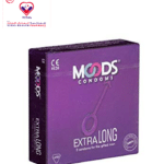 Give in to the pleasure of more with Moods Extra Long condoms, made extra long for the well-endowed man to provide extra pleasure. Condoms made of Natural Rubber Latex. Pink coloured lubricated condoms with reservoir tip