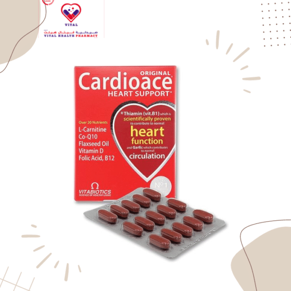 Cardioace helps maintain all round health as well as providing specific nutrients such as thiamin (vit. B1) which contributes to the normal function of the heart plus Garlic extract which contributes to normal heart health and normal cholesterol levels.