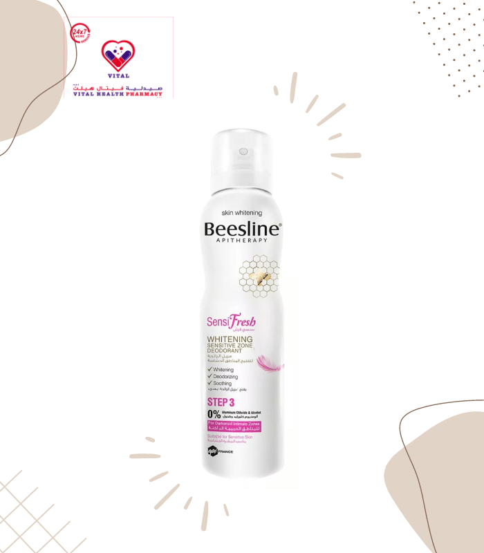 Beesline Sensifresh Whitening Deodorant eliminates dark areas and bad odors, safe & effective, makes the underarms whiter, fresher & more vibrant. This deodorant has a soft, pleasant smell.