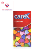 Add a little passion with these delicious fruity condom Carex Sensation Colors Condoms 12'S • Carex Condoms - Sensation Assorted Colors are a mixture of colors and flavors for extra passion which include succulent banana, strawberry, grape, orange, apple, and blackcurrant.