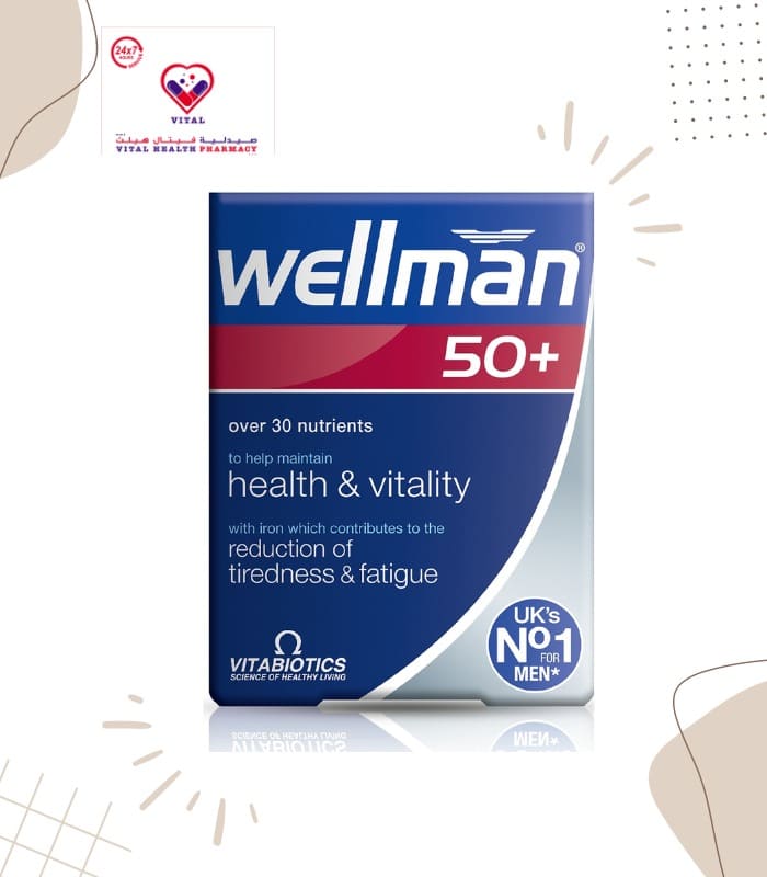 Wellman 50+ has been designed to help safeguard the nutritional needs of men aged 50 and above. Active lifestyle and immune system support (vit. B1) with copper and iron contribute too normal energy release.