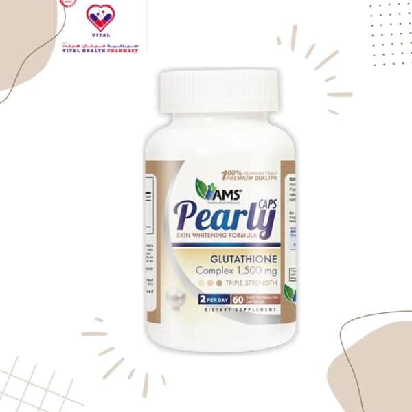 AMS Pearly Caps contains Glutathione which acts to regulate Melanin concentration in the skin.