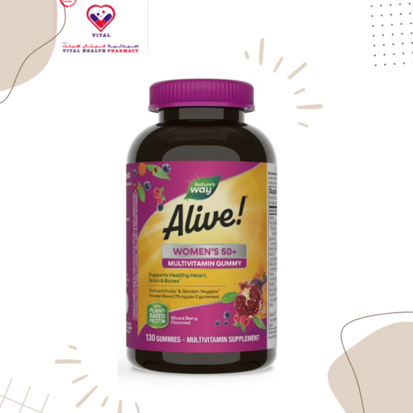 is daily multivitamin formulated for women 50+ in a delicious mixed berry flavored gummy. Provides 16 vitamins and minerals, also with lutein and boron. Formulated with 8 B-vitamins to help convert food into fuel.