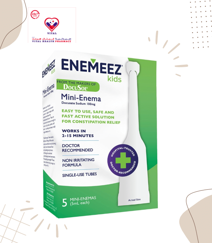 Enemeez Kids 100mg/5ml Docusate Sodium Solutions for Constipation Relief