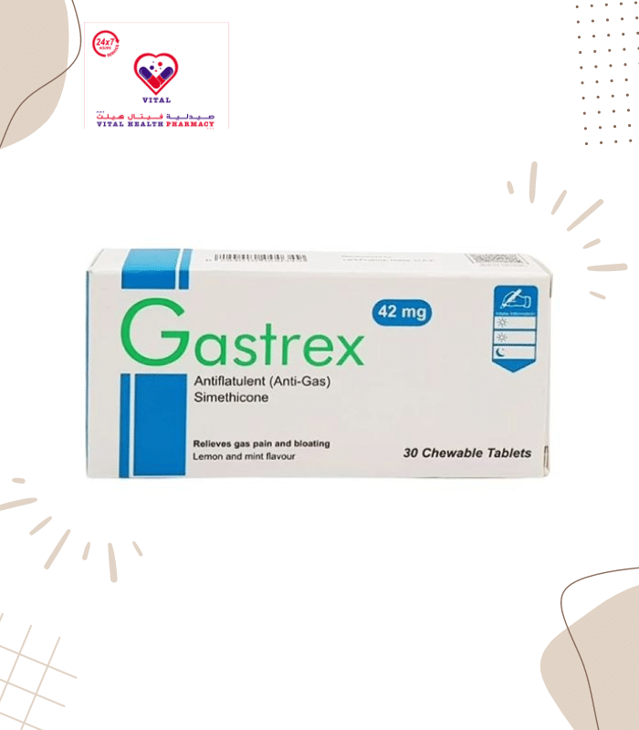 Gastrex Chewable Tab is used to relieve symptoms of extra gas such as belching, bloating, and feelings of pressure/discomfort in the stomach/gut. Simethicone helps break up gas bubbles in the gut.