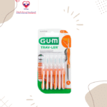 Gum trav-ler is an ambulatory interdental brush, ready to use. Small and practical, its cap can be used as a stick to access the posterior areas. The Gum trav-ler brushes are protected by an anti bacteral agent, the chlorhexidine, which stops the bacterial development on the brushes during 2 weeks