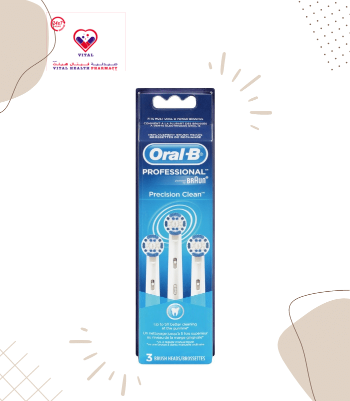 The Oral-B Pro Precision Clean replacement electric toothbrush head bristles brush away plaque for a superior tooth-by-tooth clean than with a regular manual toothbrush. Oral-B genuine brush heads are designed with new X-shape bristles that clean in areas that round ones cannot reach.