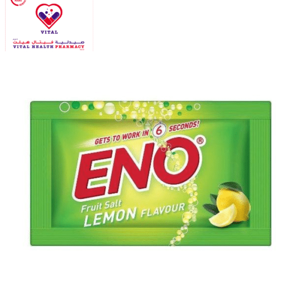 Eno Antacid/Digestive provides fast relief from acidity & gets to work in 6 secs by neutralizing excess stomach acid upon contact. Based on lab studies, ENO powder gets to work faster than leading liquid and tablet antacids.