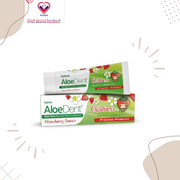 Aloedent Children's Toothpaste Strawberry Flavor with Aloe Vera & Fluoride - SLS free 50 ml