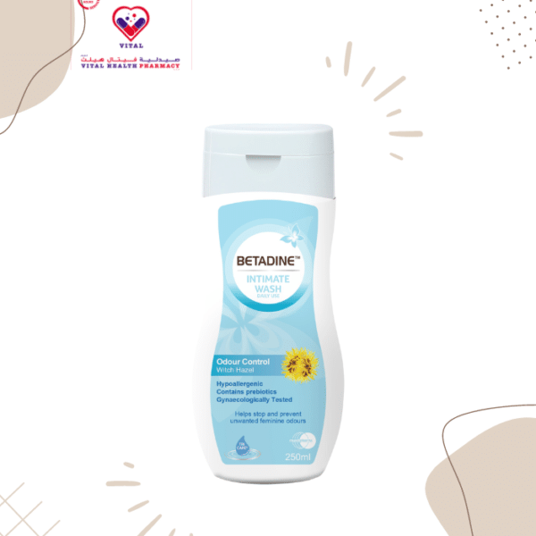 Betadine Odor Control Intimate Wash Liquid with Witch Hazel Extract for Women 250 ml
