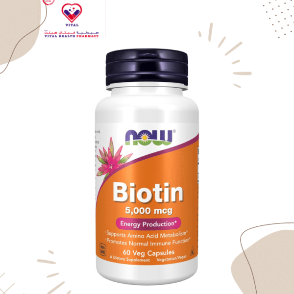 Biotin is a water-soluble vitamin necessary for normal growth and body function.* Biotin functions as a key regulatory element in gluconeogenesis, fatty acid synthesis, and in the metabolism of some amino acids.* Alongside its role in energy production, biotin enhances the synthesis of certain proteins.