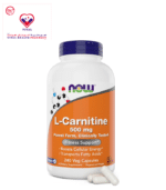 L-Carnitine 500 mg Veg Capsules - Fitness Support L-Carnitine is a non-essential amino acid that helps to maintain overall good health by facilitating the transfer of fatty acid groups into the mitochondrial membrane for cellular energy production.