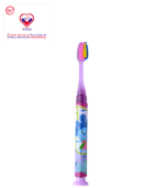The colourful light within the brush flashes for one minute to help kids brush each half of the mouth for the recommended time (one minute for the top, and another for the bottom half of the mouth).This toothbrush is specially designed to encourage children to brush teeth in an enjoyable way for a recommended 2-minute time.