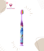 The colourful light within the brush flashes for one minute to help kids brush each half of the mouth for the recommended time (one minute for the top, and another for the bottom half of the mouth).This toothbrush is specially designed to encourage children to brush teeth in an enjoyable way for a recommended 2-minute time.