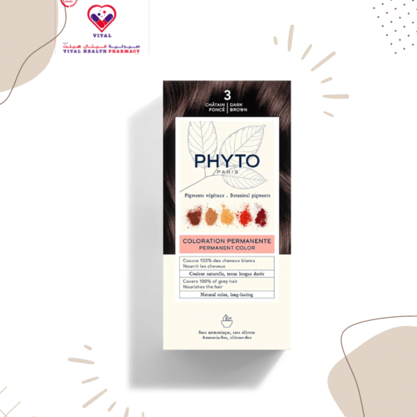Phyto Permanent Hair Color with Botanical Pigments Dark Brown 3 - ammonia free