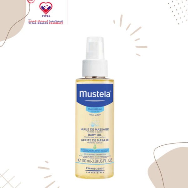 Mustela Huile De Massage Baby Oil with Avocado Oil for Normal Skin (0+ Months) - animal ingredients free