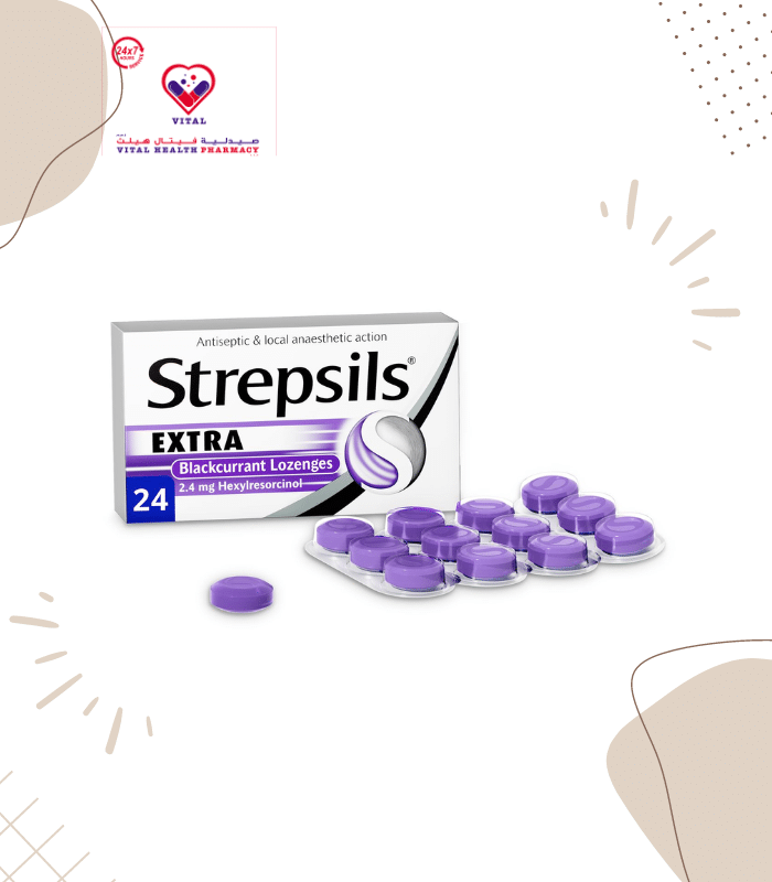 If suffering from painful sore throat try Strepsils Extra Blackcurrant Lozenges containing Hexylresorcinol 2.4mg - an ingredient which is both antiseptic to fight throat infections but also has local anaesthetic properties to numb throat pain.