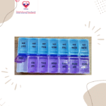 The braille markings are not correct. The pill box organizers has a contoured design for easy pill removal. It includes fourteen large compartments and lets you store medicines in bulk. This pill organizer can be used as a fourteen day or seven day medication planner.