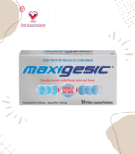 Maxigesic provides double action pain relief. Maxigesic is proven in dental studies to reduce pain levels by at least 32% more than either paracetamol or ibuprofen alone.