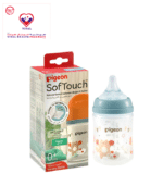 Pigeon Softouch 160ml Anti-Colic Glass Nursing Bottle (0+ Months) - BPA free, BPS free