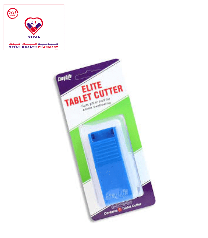 Safety Tablet Cutter El0142 provides a clean cut every time with its sharp stainless steel blade with a soft silicone pad to ensure your pill does not move around.